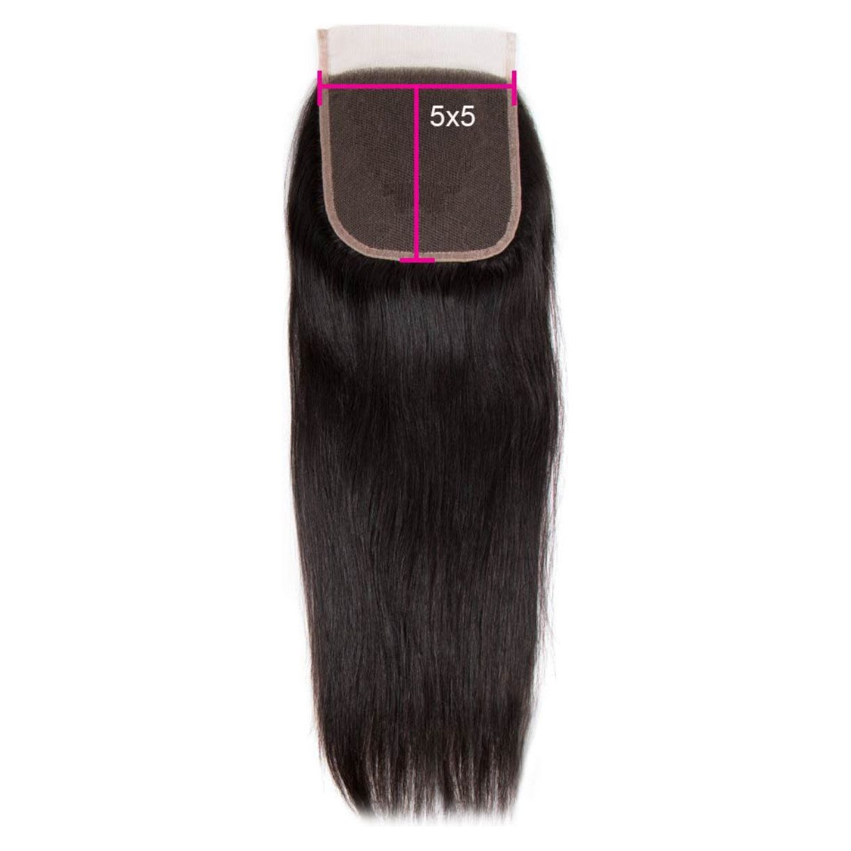 5x5 Straight Human Hair Closure